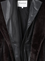 FAUX LEATHER BLAZER-DETAIL FAUX FUR COAT