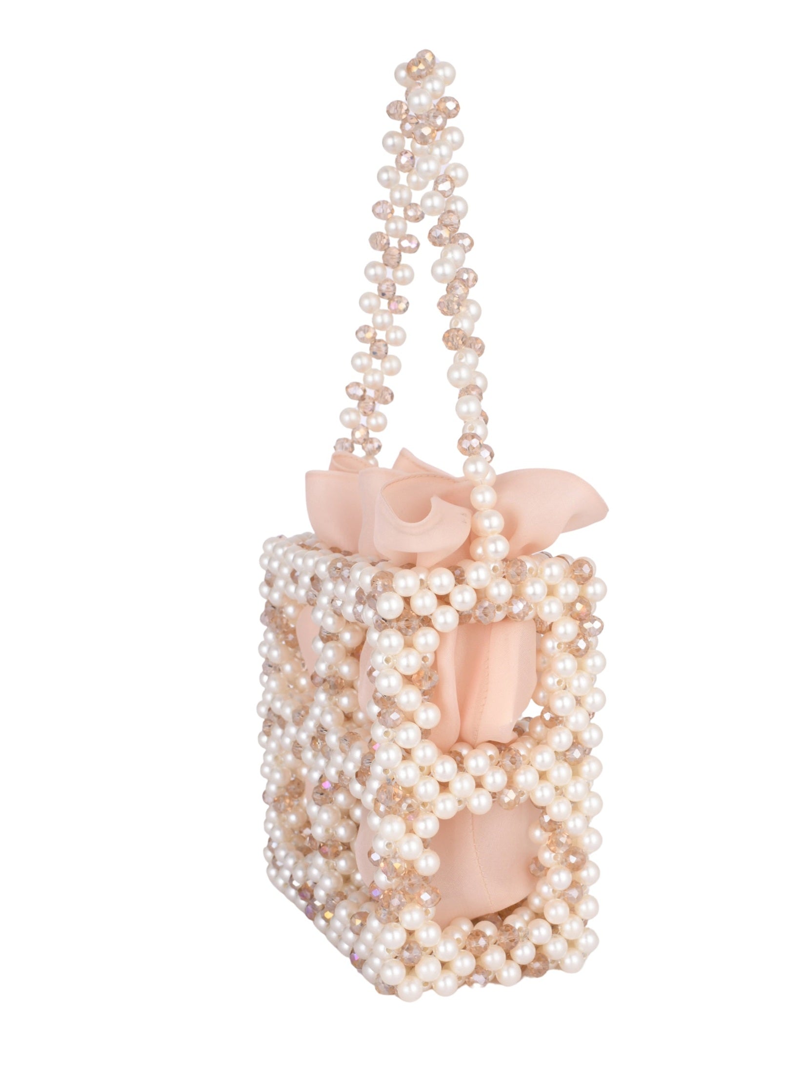 Ivory & champagne tekla bucket bag