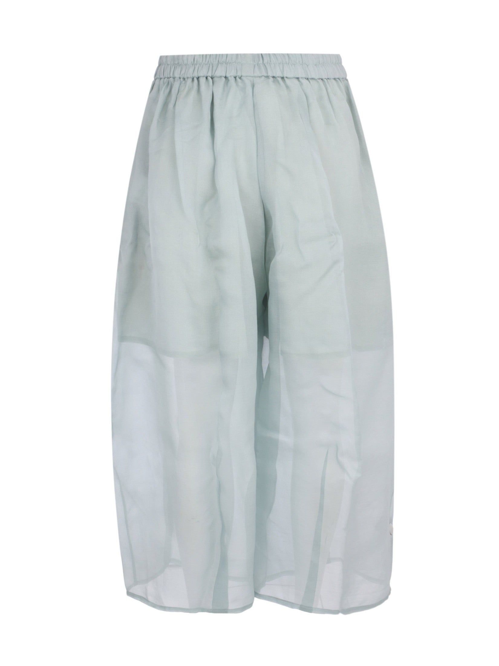 Pyra lightweight 7/8 length organza silk cocoon pant with full elastic waistband