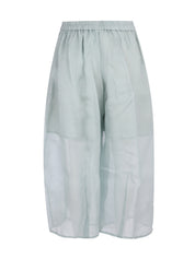 Pyra lightweight 7/8 length organza silk cocoon pant with full elastic waistband