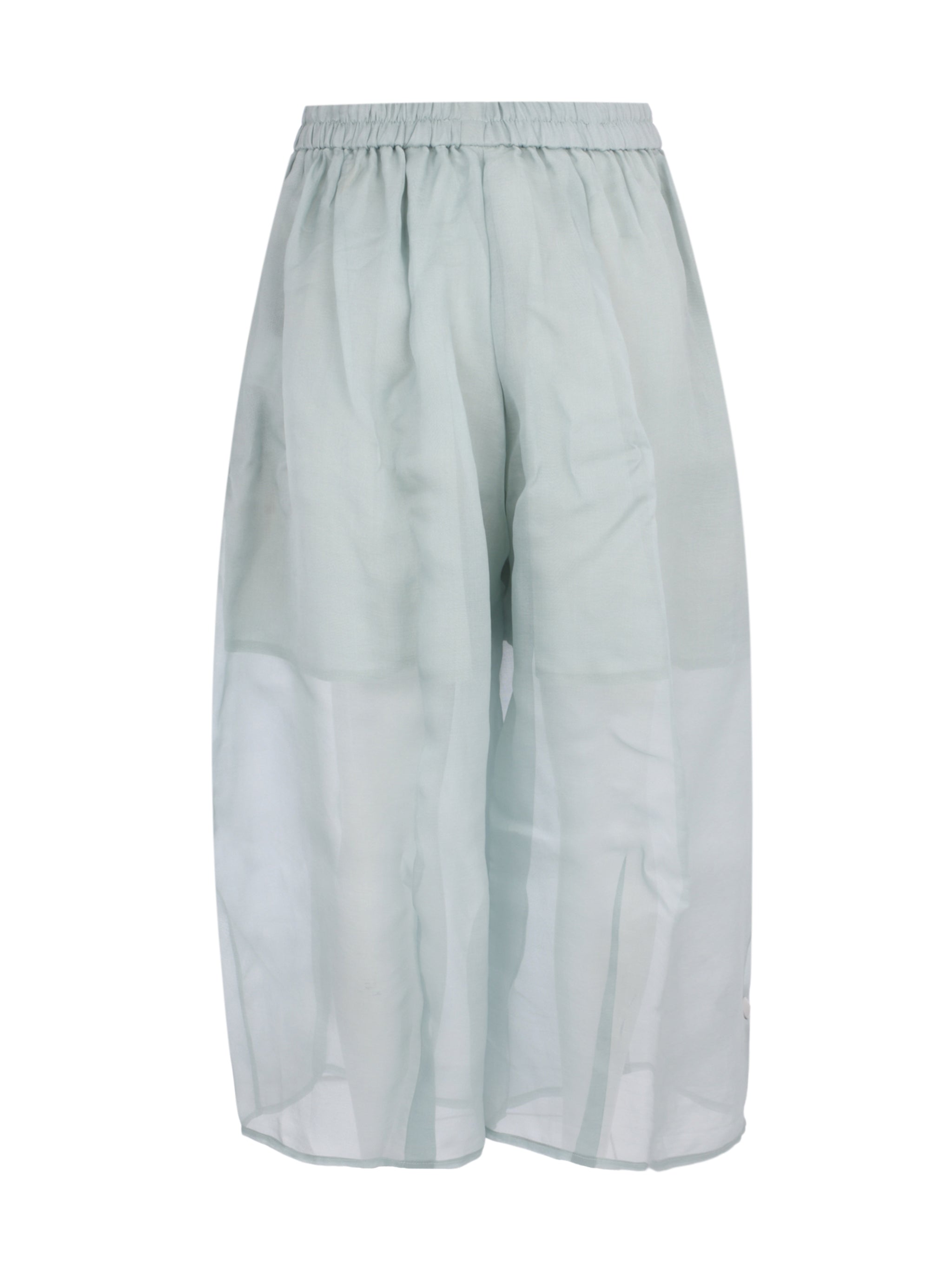 Pyra lightweight 7/8 length organza silk cocoon pant with full elastic waistband