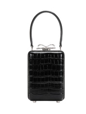 Black Croc Leather Micro Bag