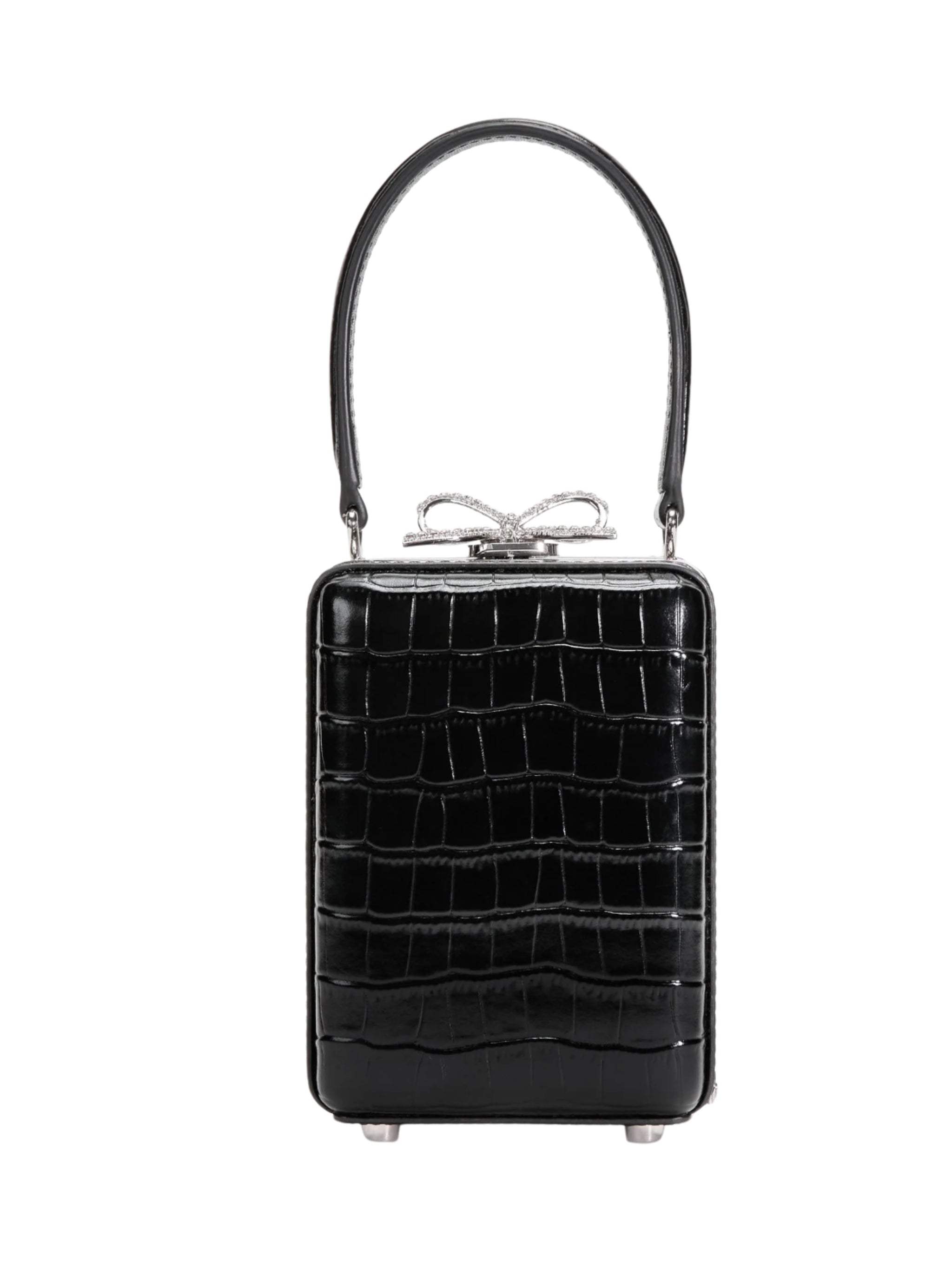 Black Croc Leather Micro Bag