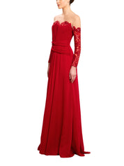 Draped off-shoulder long dress
