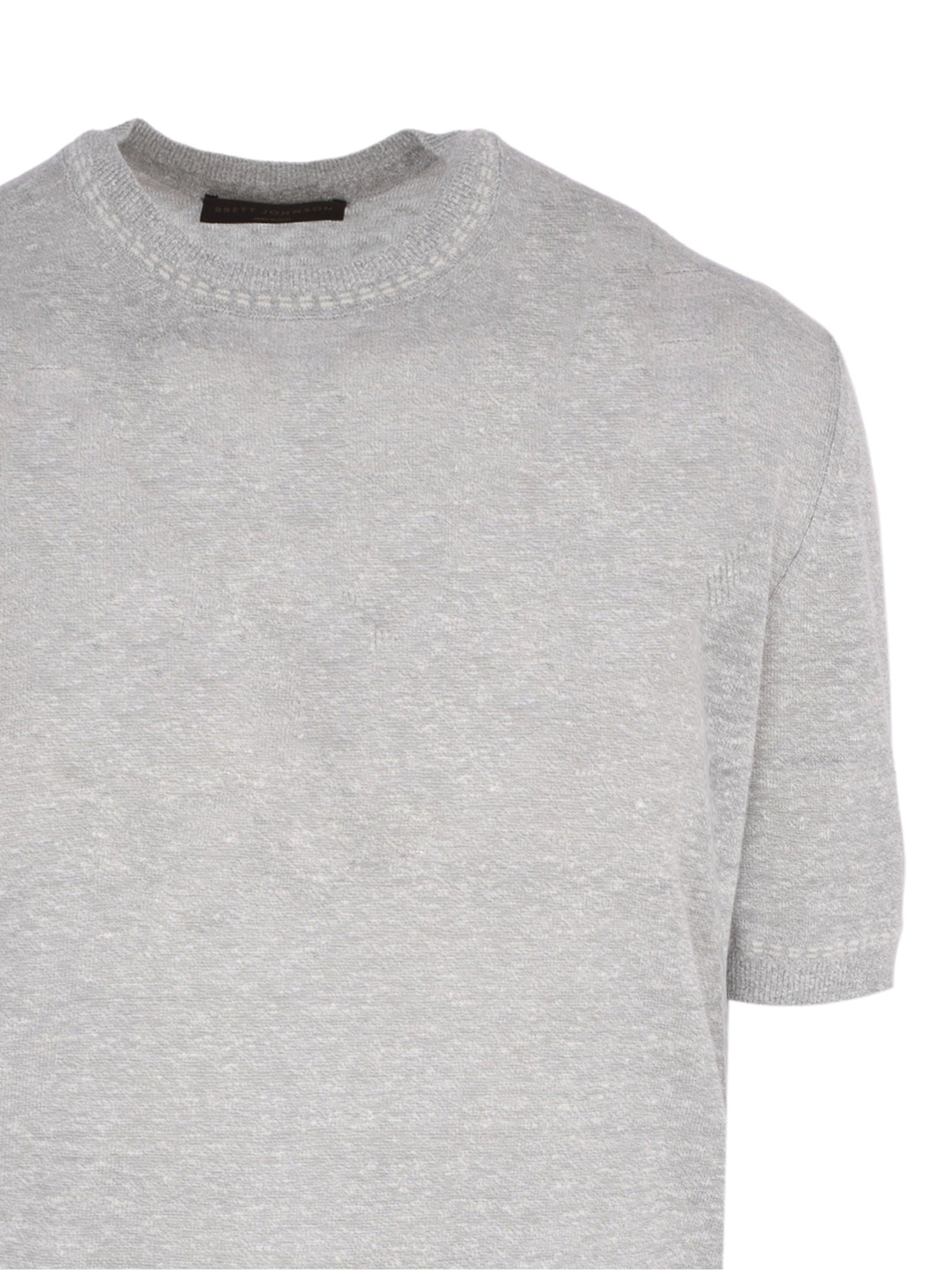 Linen and silk short sleeves t-shirt