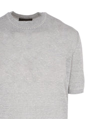 Linen and silk short sleeves t-shirt
