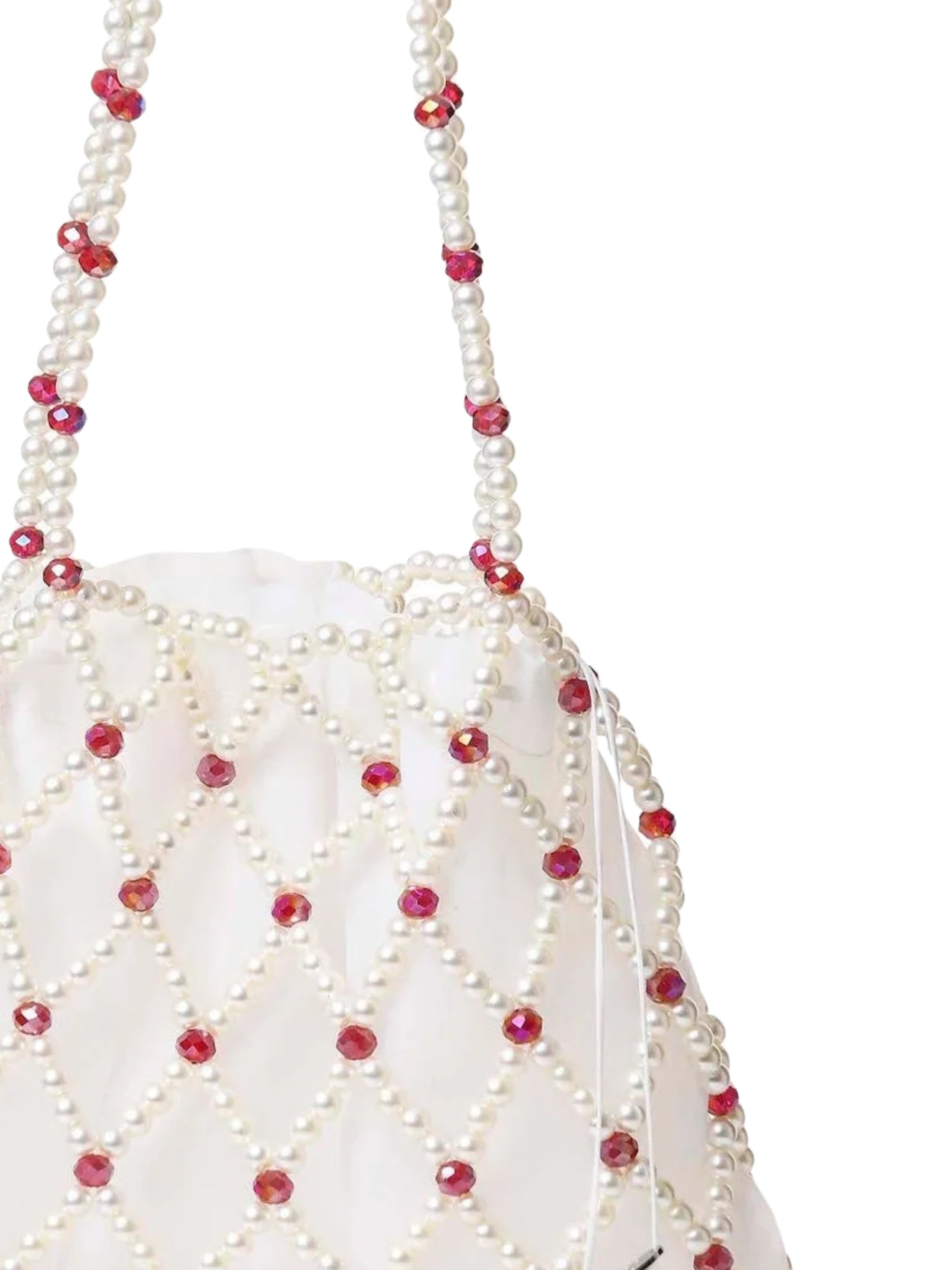 Ivory & red belle shoulder bag