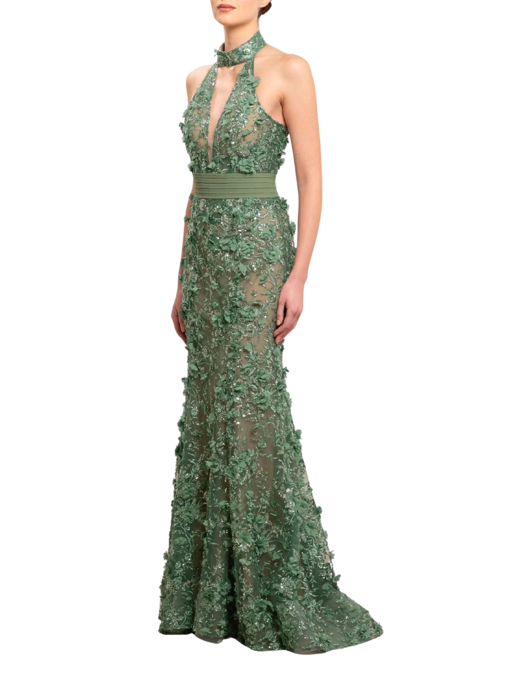 Halter neck long dress