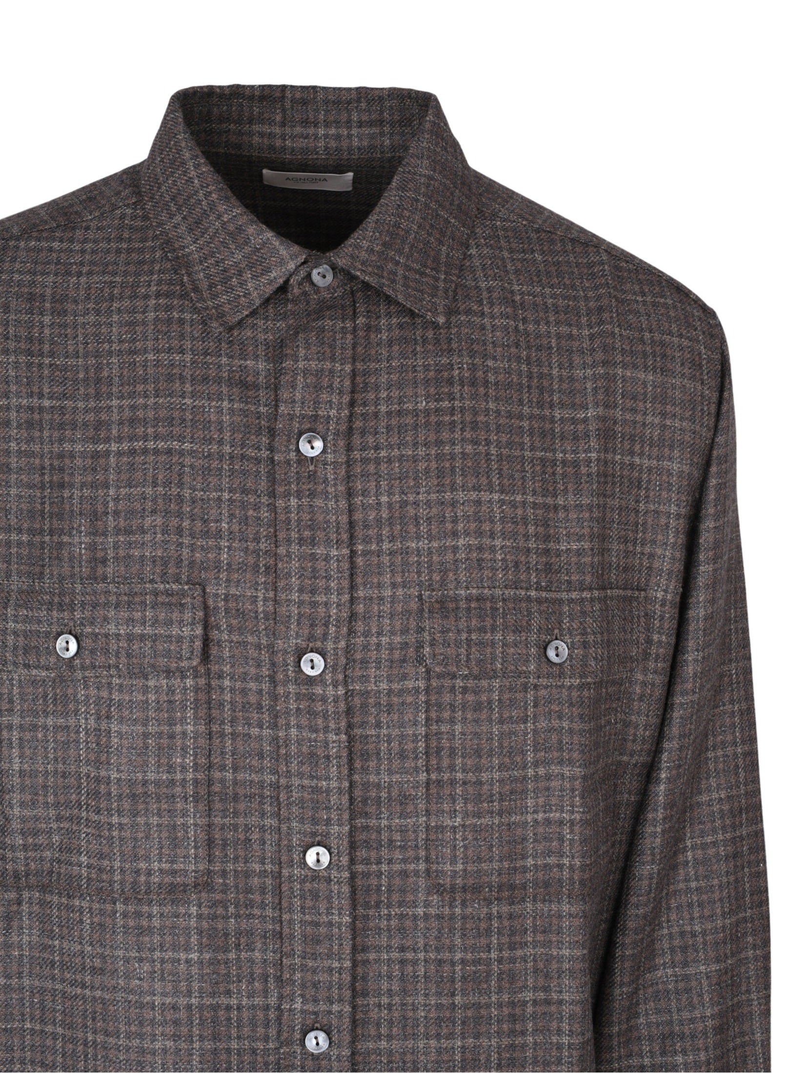 Shirt wool silk check