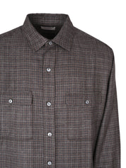 Shirt wool silk check