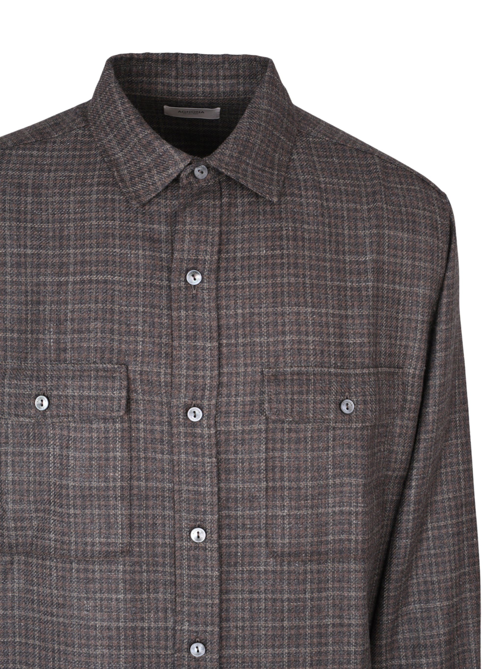 Shirt wool silk check