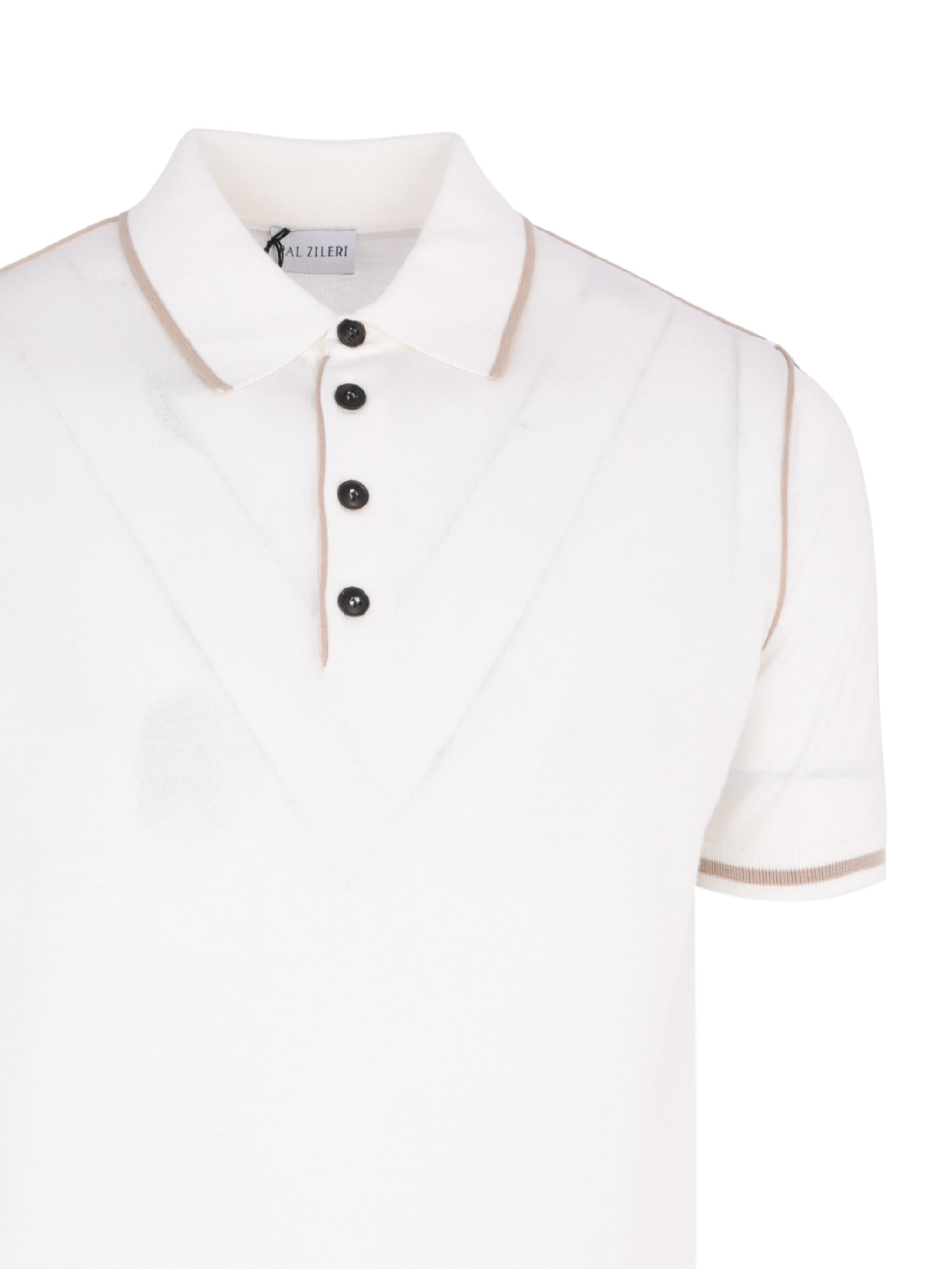 White Cotton Short Sleeved Polo Shirt