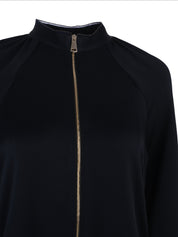 Shiny enver satin bomber with balloon sleeve