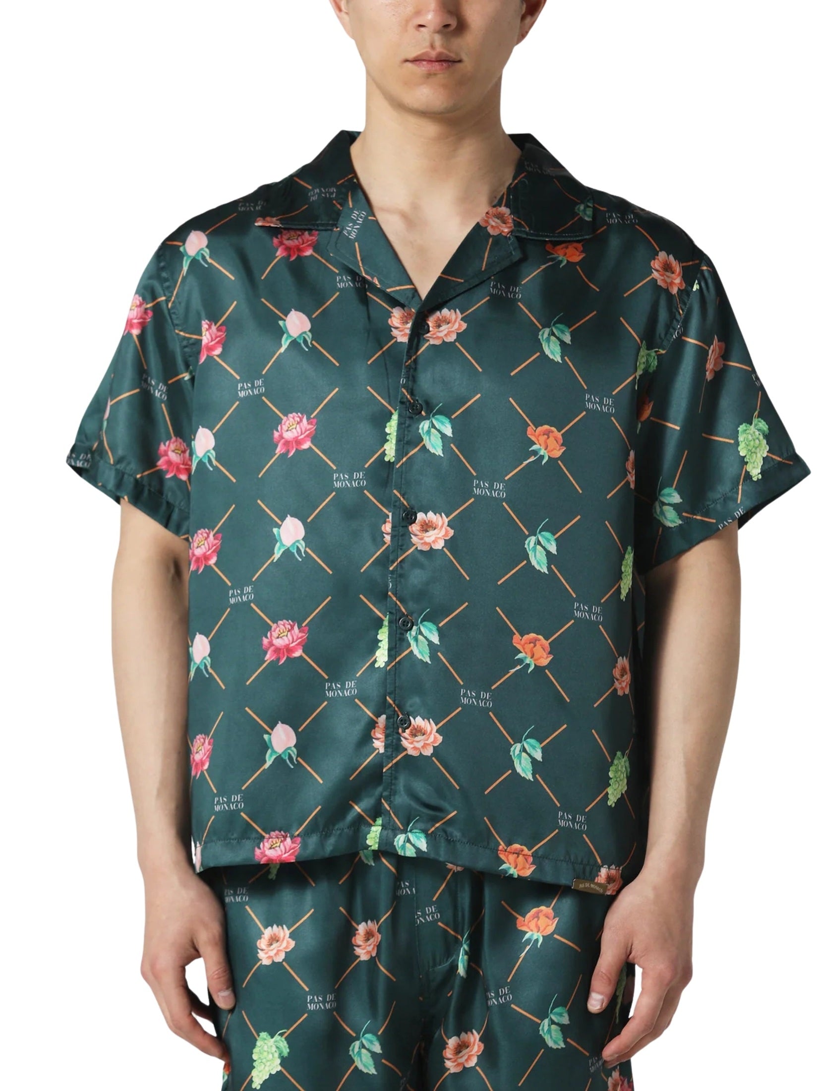 Fruit monogram cuban shirt