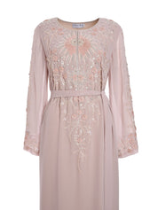 Long Sleeves Jalabiya with Luxe Sequins Embroidery & Separate Belt