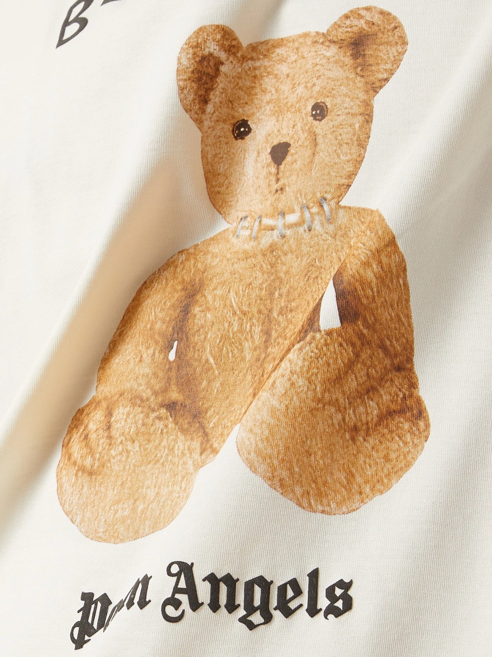 Bear in mind over tee off white brown