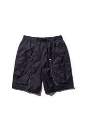 STITCHED CARGO NYLON SHORTS-CHARCOAL