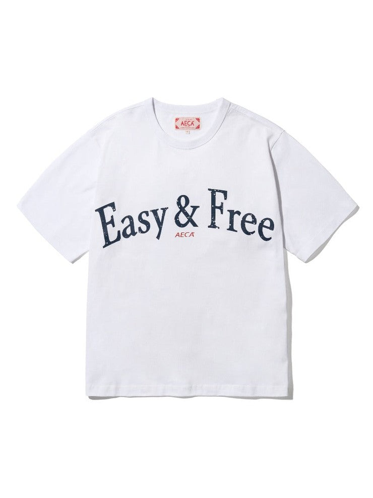 Easy&free half sleeve tee-white