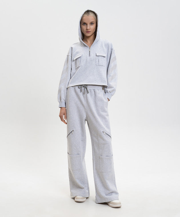 Diag soft life pkt crop hood gray melang
