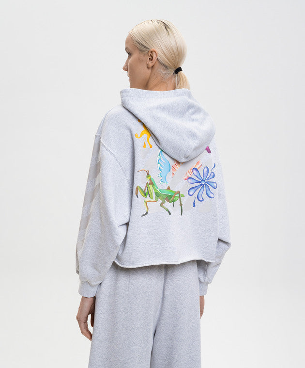 Diag soft life pkt crop hood gray melang