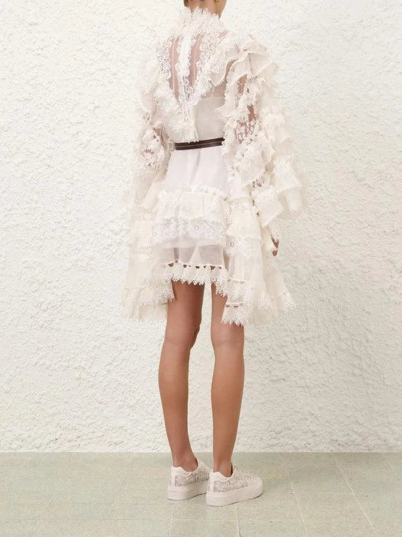 Crush heart trim mini dress