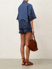 Coco embroidered denim shirt