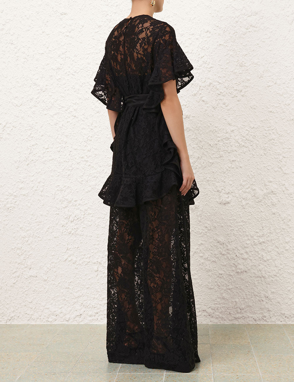 CRUSH BELTED LACE PANT