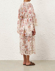 Awaken embroidered yoke maxi