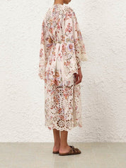 Awaken embroidered yoke maxi