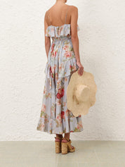 Roselight frill maxi dress