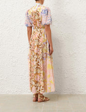 POP PUFF SLEEVE MAXI DRESS