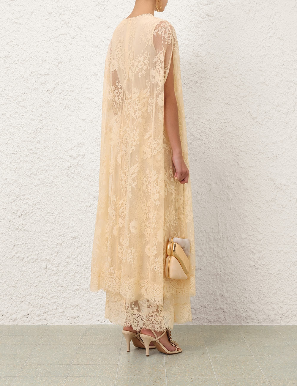 Valiant lace caped maxi dress