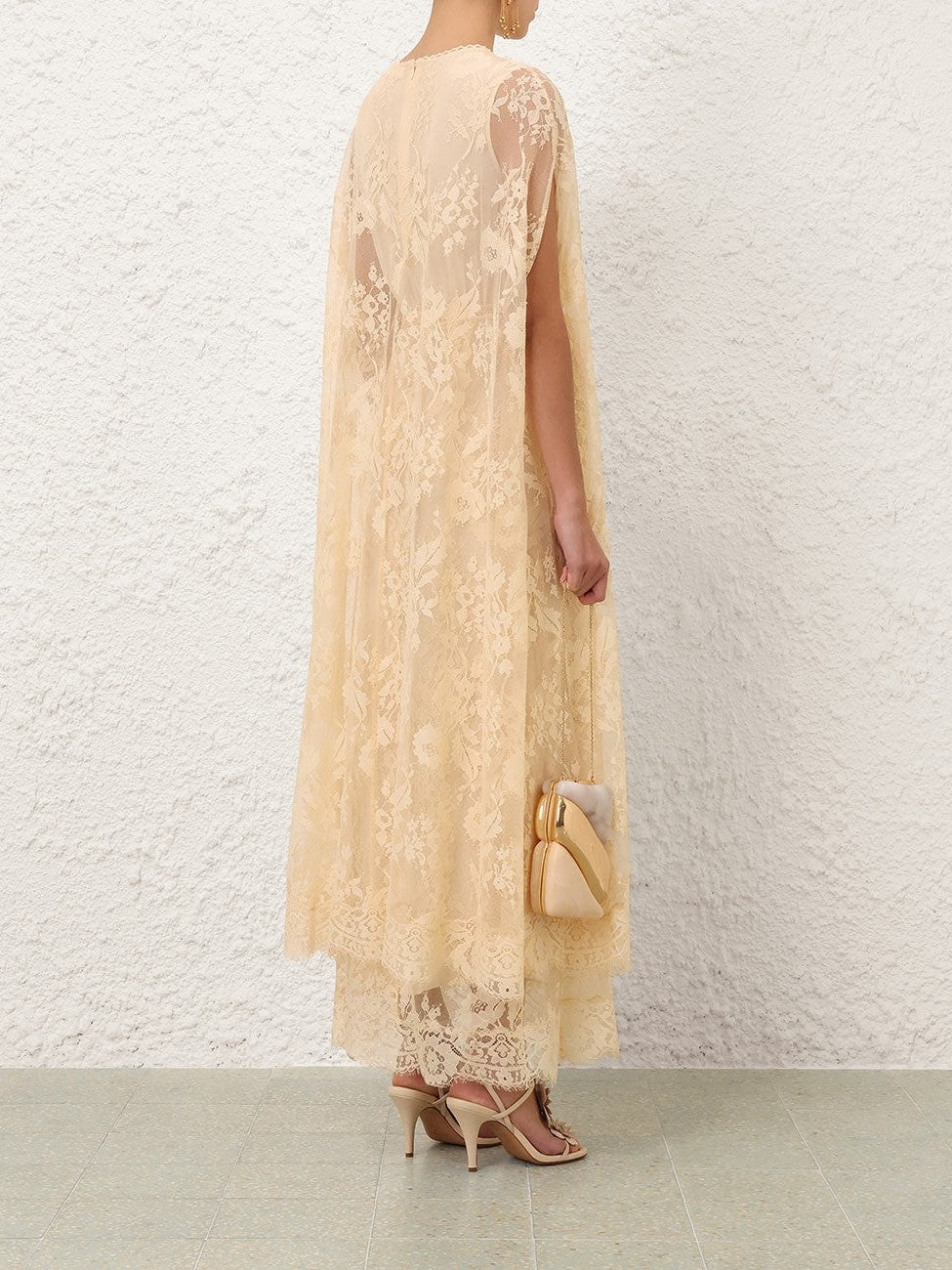 Valiant lace caped maxi dress
