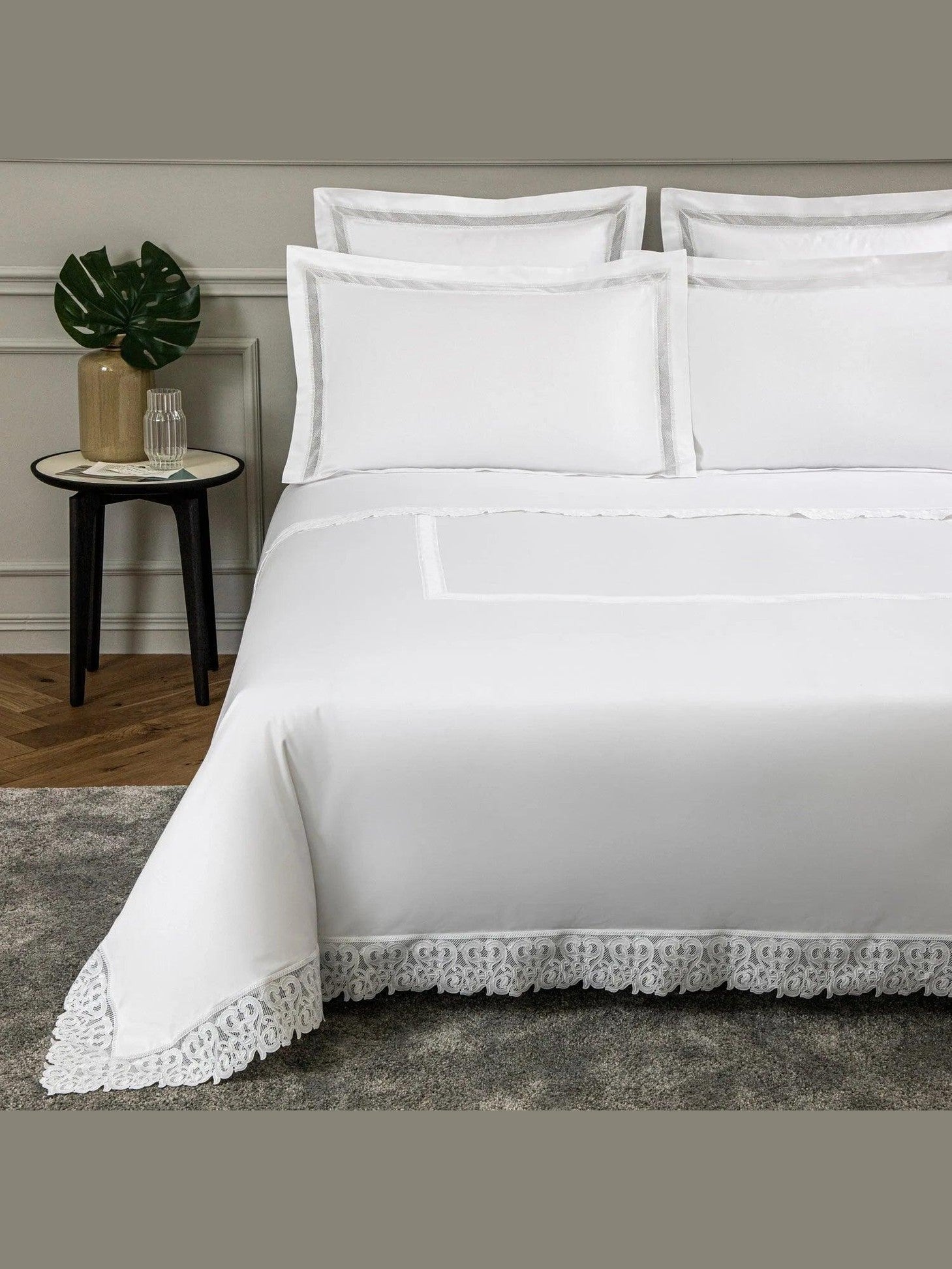 Ornate medallion lace duvet cover