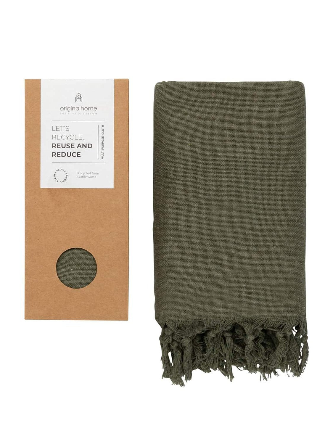Cloth recycled s - green  throw
