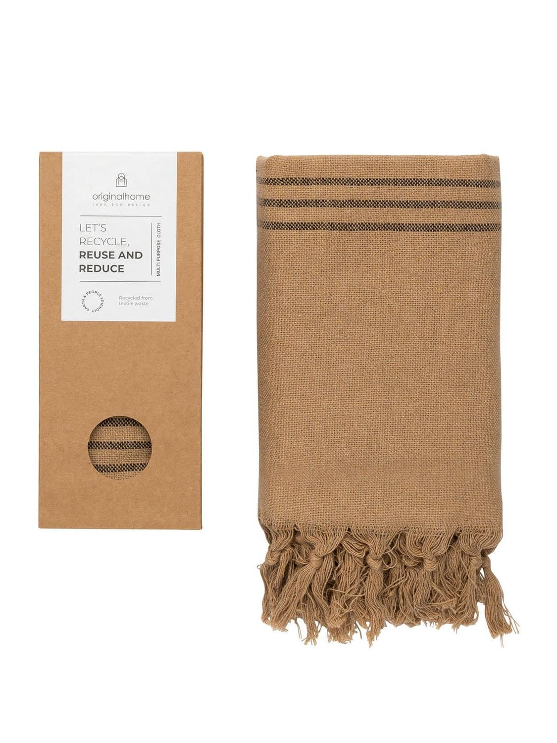 Cloth recycled s - light brown (striped) throw