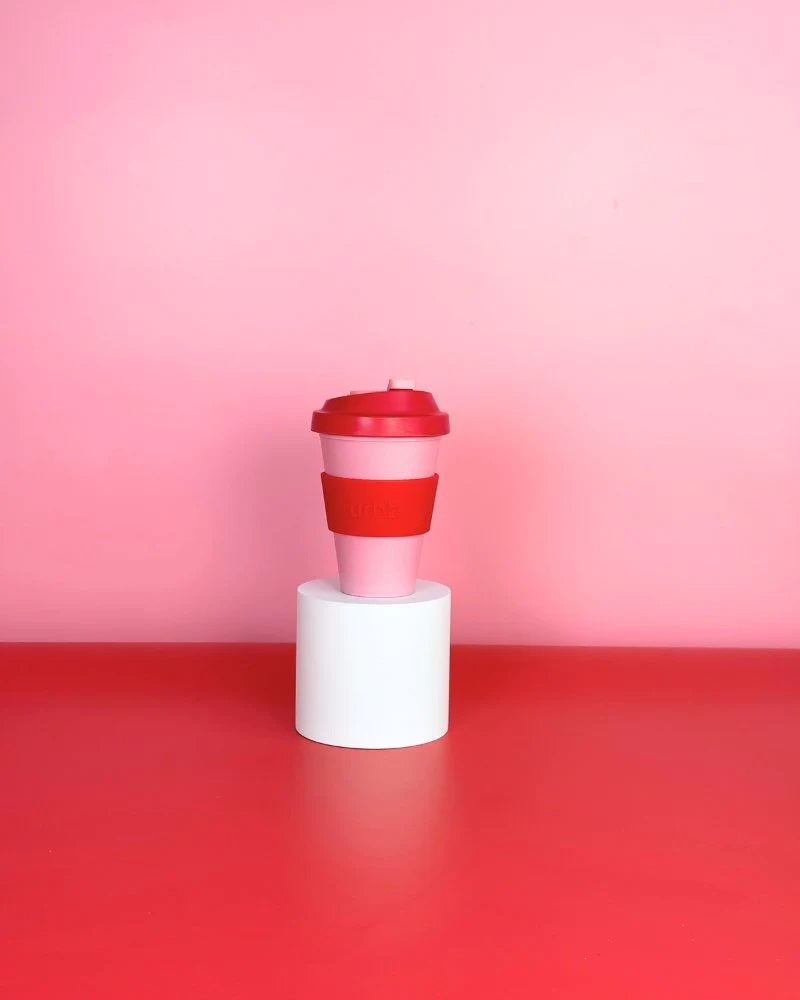 Urbb-Biodegradable-Bamboo-Coffee-Cup-Cherry-Blush