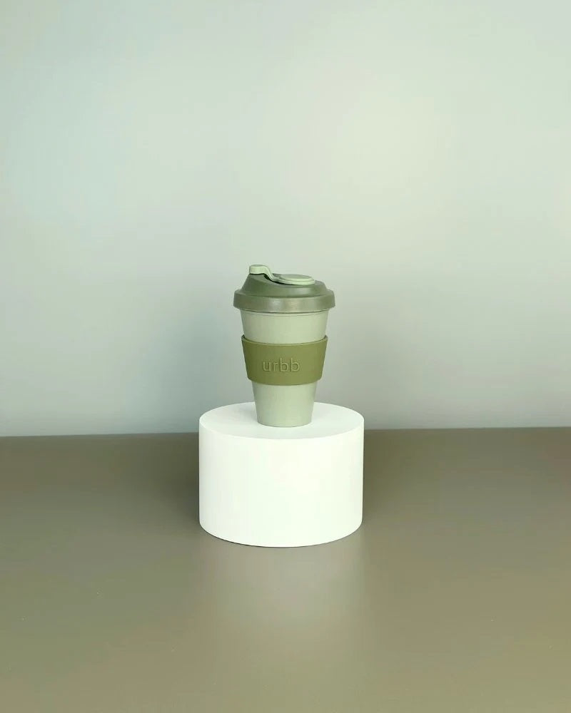 Urbb-Biodegradable-Bamboo-Coffee-Cup-Sage-Olive