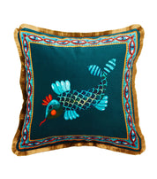 Velvet Cushion in Fish Friend