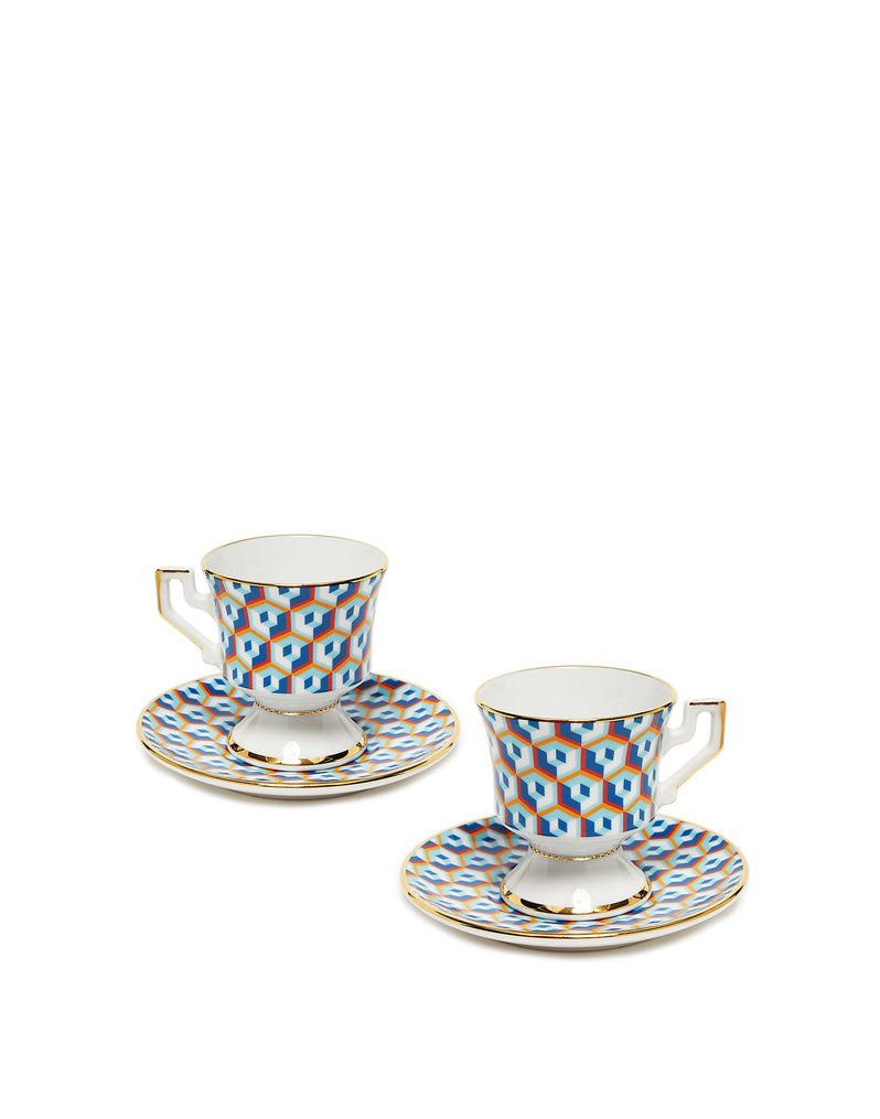 Espresso Cup With Saucer Cubi Set of Two