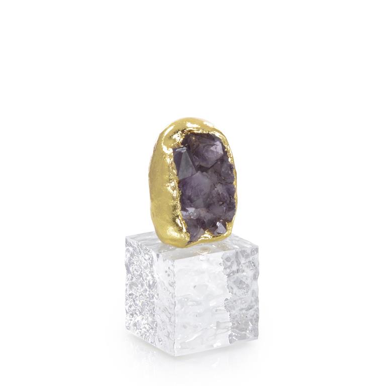 Amethyst Cluster And Gold-Leaf Sculpture II