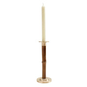 Nickle Candleholder with Bamboo