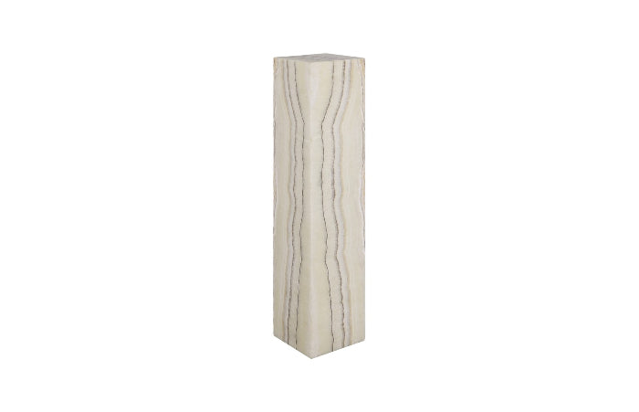 Onyx Lamp Pedestal, Square Zebra White