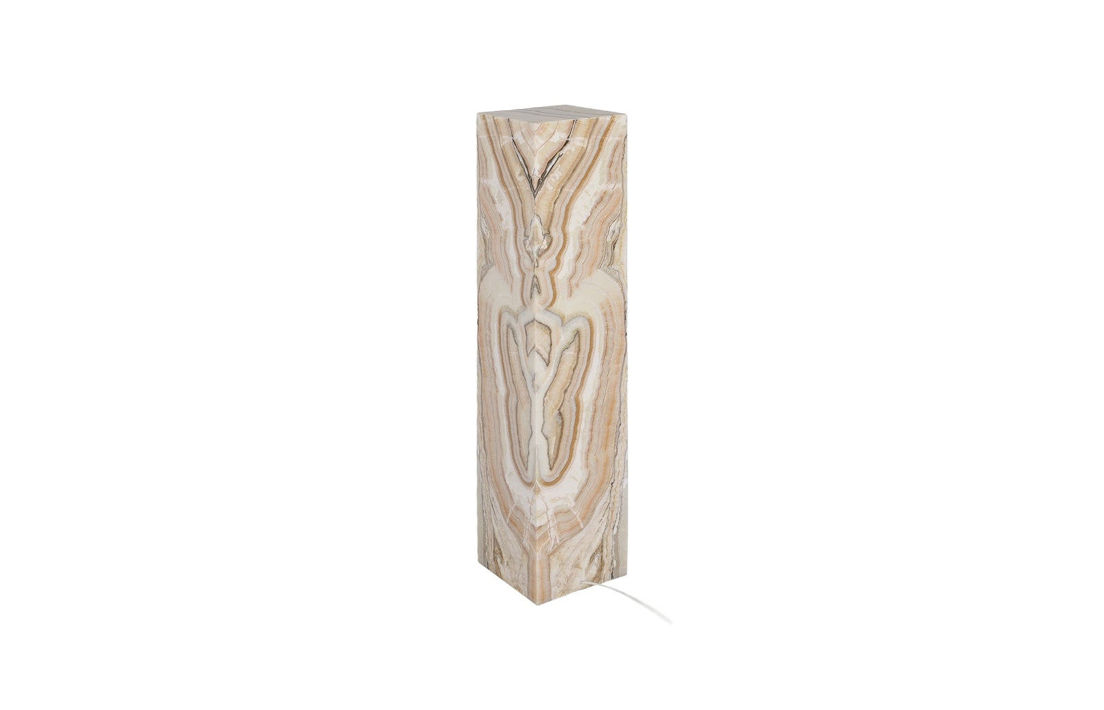 Onyx Lamp Pedestal, Square Zebra White