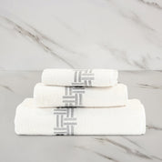 BASKET WEAVE EMBROIDERY 5 PC TOWEL SET