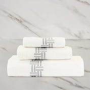 BASKET WEAVE EMBROIDERY 5 PC TOWEL SET