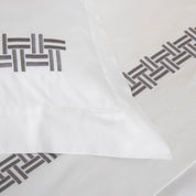 BASKET WEAVE EMBROIDERY FLAT BEDSET