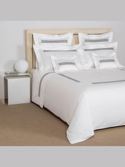 Basket weave embroidery flat bedset