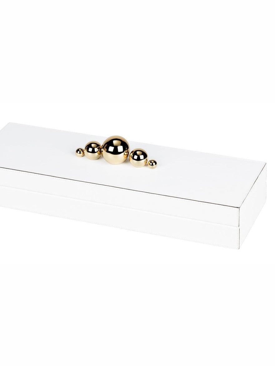 Champagne 5 spheres box long rectangular low