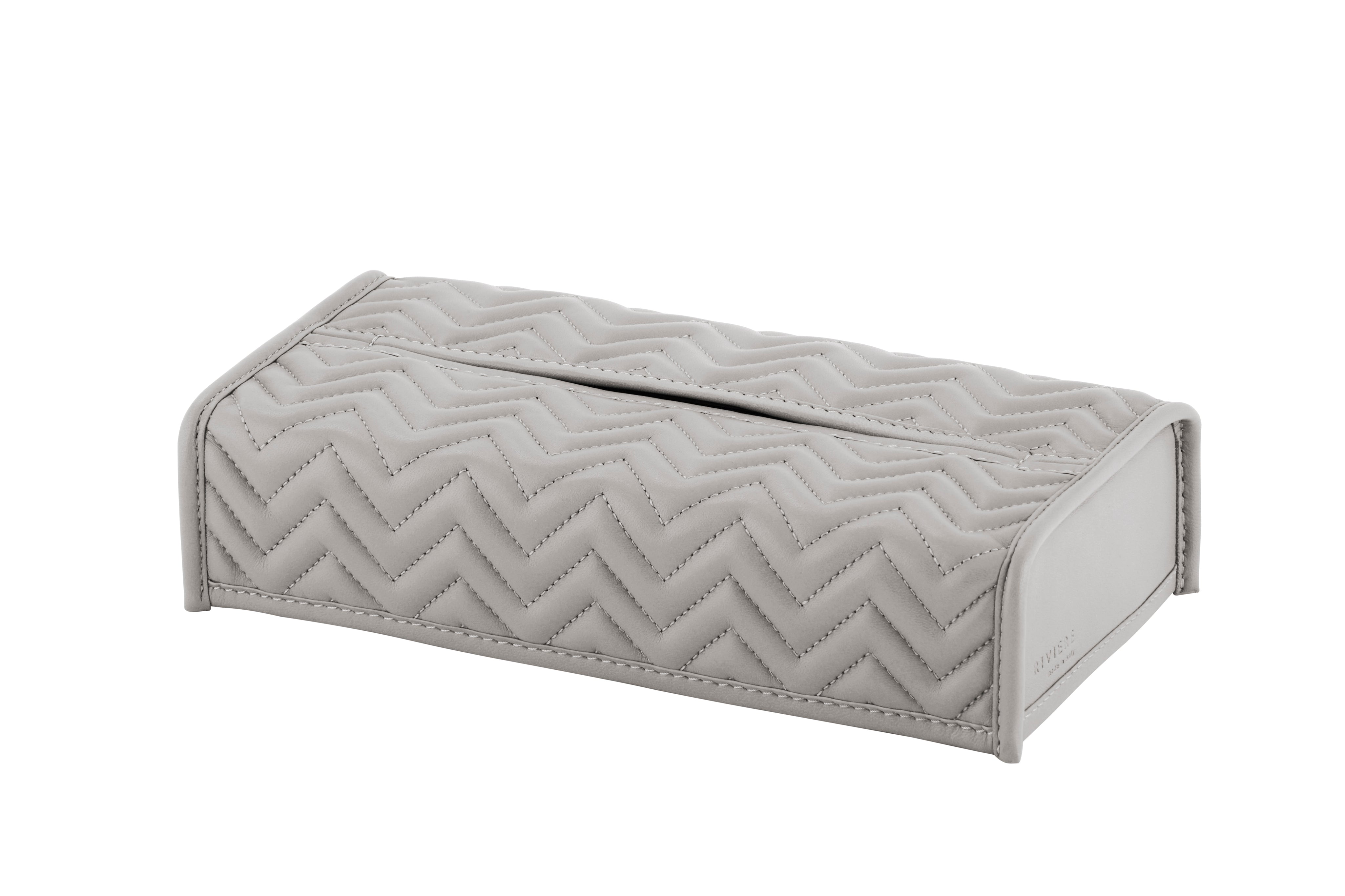 Riviere Elba Herringbone Rectangular Tissue Holder